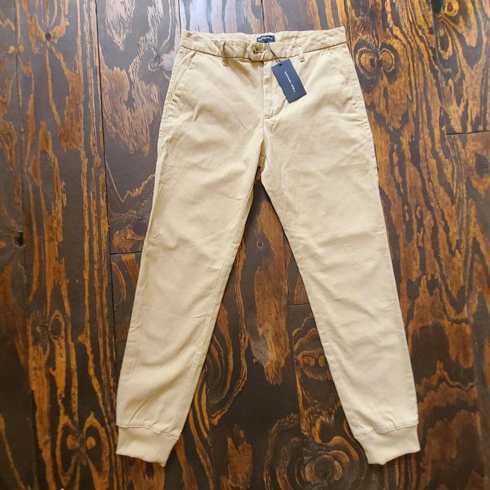 NWT Zachary Prell Slim Tapered Chino Jogger Pants Mens Size 30 Khaki Athleisure